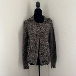 Fever Y2K Women's Textured Brown Button-Up Cardigan